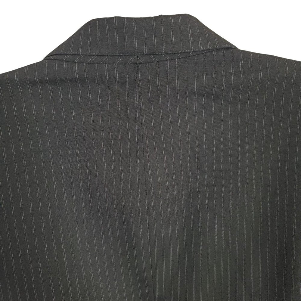 Chico's 3 Size XL Jacket Blazer Menswear Inspired Pinstripe Lined Pockets Black - Picture 8 of 9